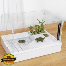 Acrylic Turtle Tank 23" Filter Water Reptile Habitat Clear Aquarium
