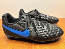 Youth size 5 Nike Tiempo Legend 8 Club FG Soccer Cleats Black/Blue 5Y Boys Girls