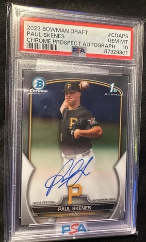2023 Topps Bowman Draft Chrome Prospect Autographs Paul Skenes #CDA-PS PSA 10 R…
