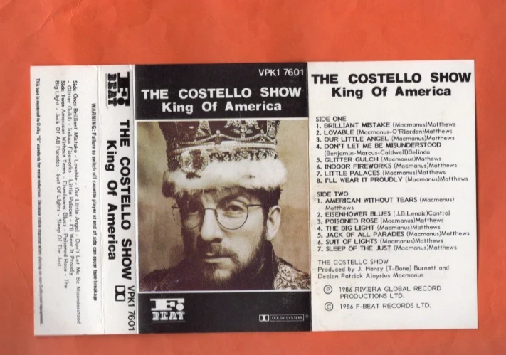 The Costello Show - King Of America - Cassette (VPK1 7601 FBeat 1986) - Image 3 of 4