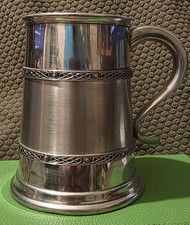 Wentworth Pewter Sheffield Pint Tankard – Double Celtic Band – 92% Pewter