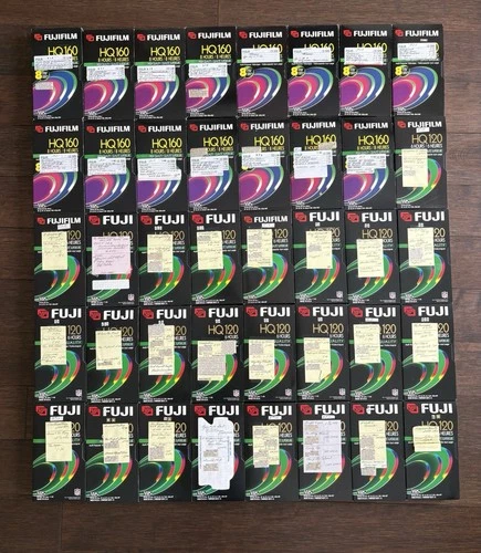 Lot Of 40 Blank Fujifilm VHS HQ 160 120 Cassette Tapes Recorded TV & Movie Fuji