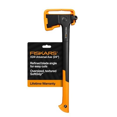 Fiskars X24 24'' Universal Axe with Low-Friction Coating & Shock-Absorbing Handle