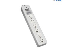 TRIPP LITE SPS-615-HG Surge Protector Strip,6 Outlet,White 3TA12