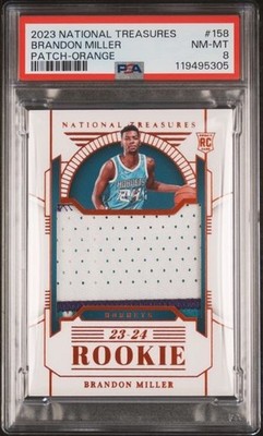 2023 National Treasures Brandon Miller Rookie Patch Orange 24/75 Jersey Match