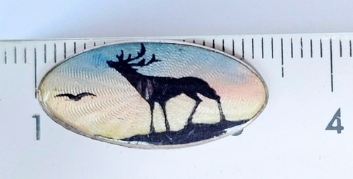 Vintage Norwegian Sterling Silver Enamel Plaque For Brooch Or Pin Making. - Picture 6 of 7
