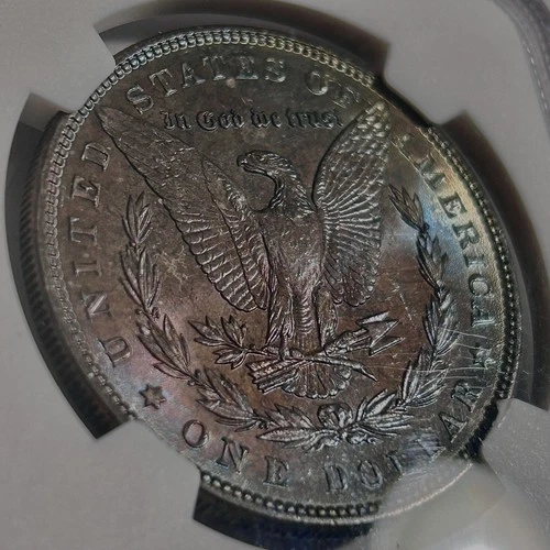 🌈1886-P Morgan Silver Dollar - NGC MS64 - Dual Side Rainbow Toned - Rare Colors