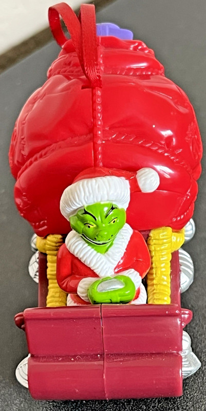 VTG Grinch in Sleigh Ornament Wendy's Seuss' How The Grinch Stole Christmas Toy
