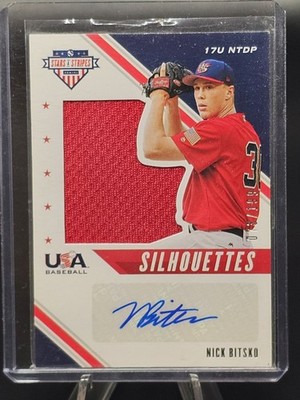 2020 USA Baseball Stars/Stripes Silhouettes Signature Jersey #72 Nick Bitsko/199