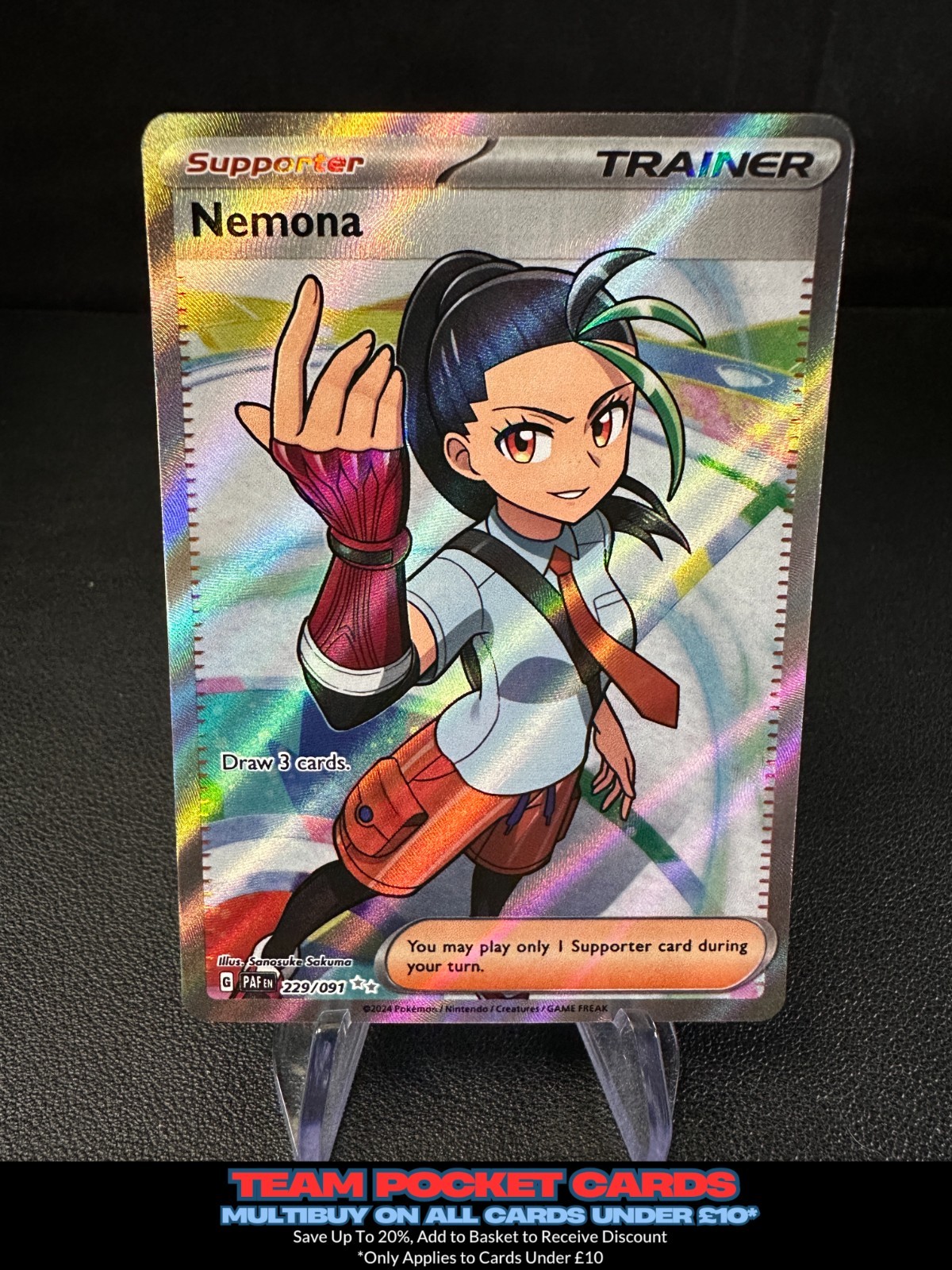 Nemona 229/091, Paldean Fates, Pokemon, NM