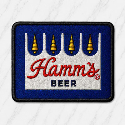 HAMM'S BEER EMBROIDERED IRON ON PATCH 4''X2.25'' FREE SHIPPING & TRACKING