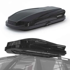 14 Cu. Ft. Rooftop Cargo Box Luggage Box 2 Locks, Dual Openings, Black