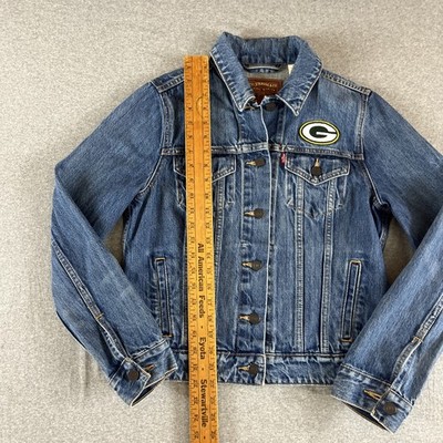 Green Bay Packers Jacket Levis Type 3 Women M Denim Limited
