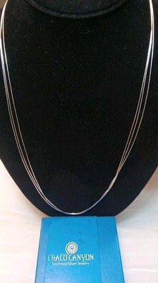 Running Bear Chaco Canyon Southwest Sterlingsilber 3 Strang Halskette signiert NEU