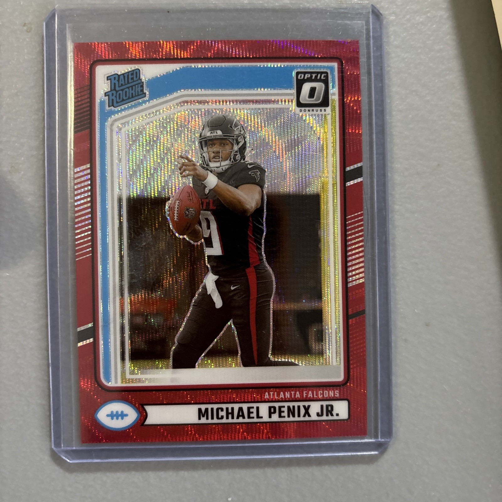 2024 Panini Donruss - Rated Rookie Michael Penix Jr. #308 Optic Preview Red Wave