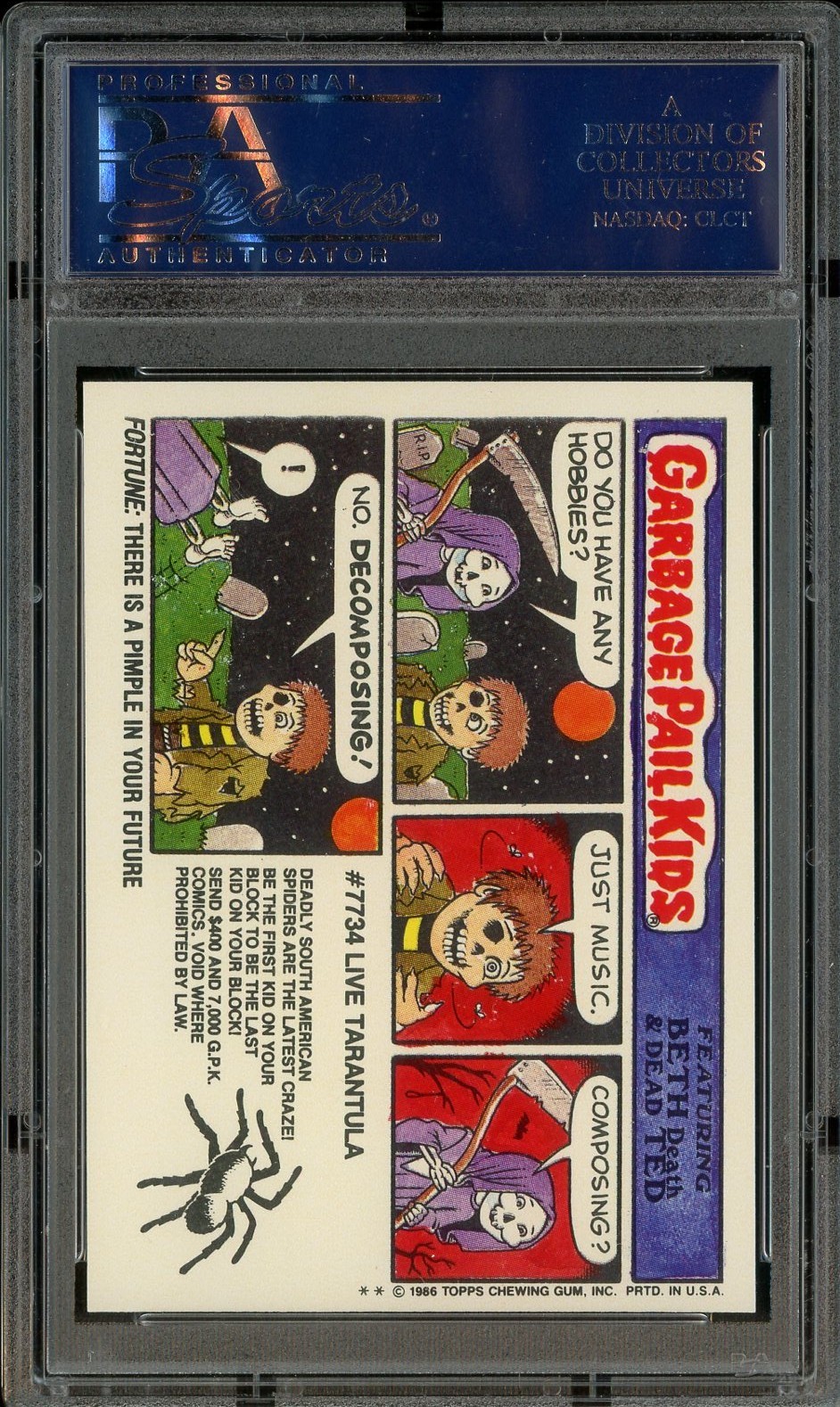 1986 Topps Garbage Pail Kids GPK Stickers #238b Cherry Bomb PSA 9 MINT view 2