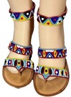 Chinese Laundry womens sandals size 7.5 colorful boho beaded shoes back zipper