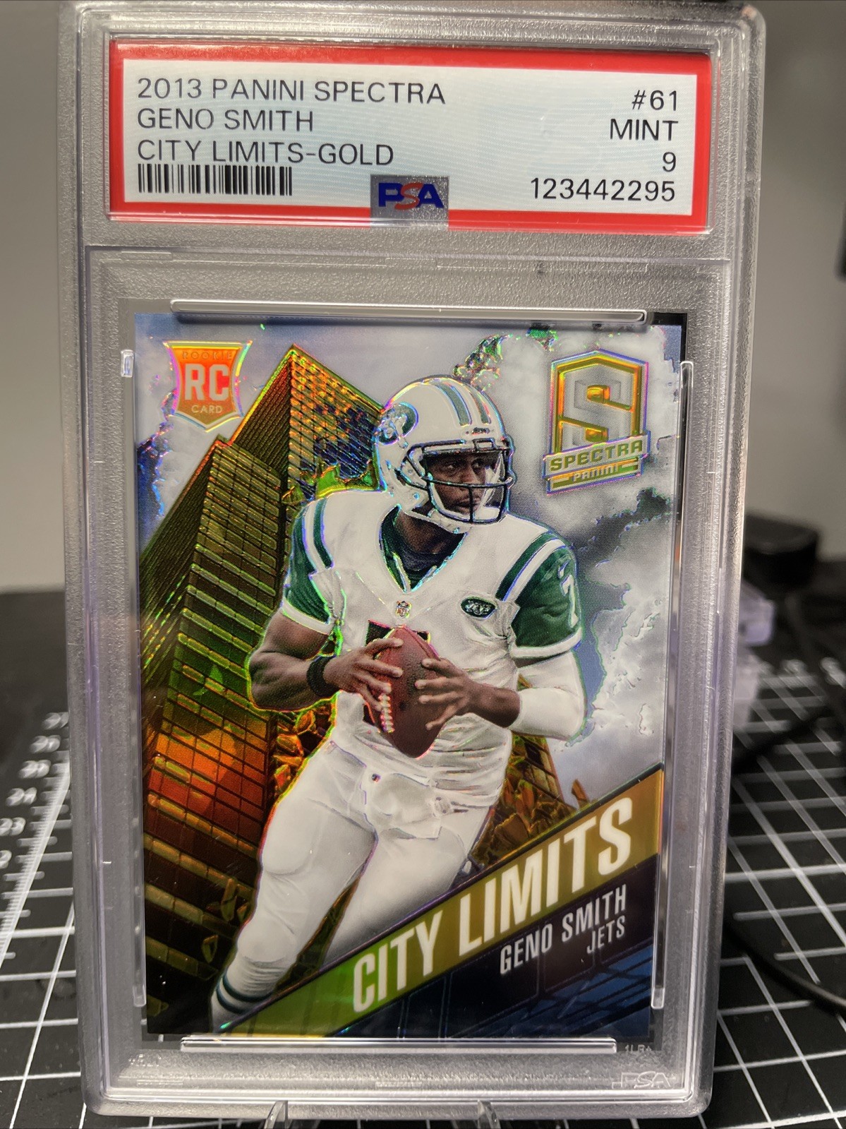 GENO SMITH 2013 Spectra City Limits GOLD #61 RC Rookie # /10 PSA 9 Pop 2 NONE hi
