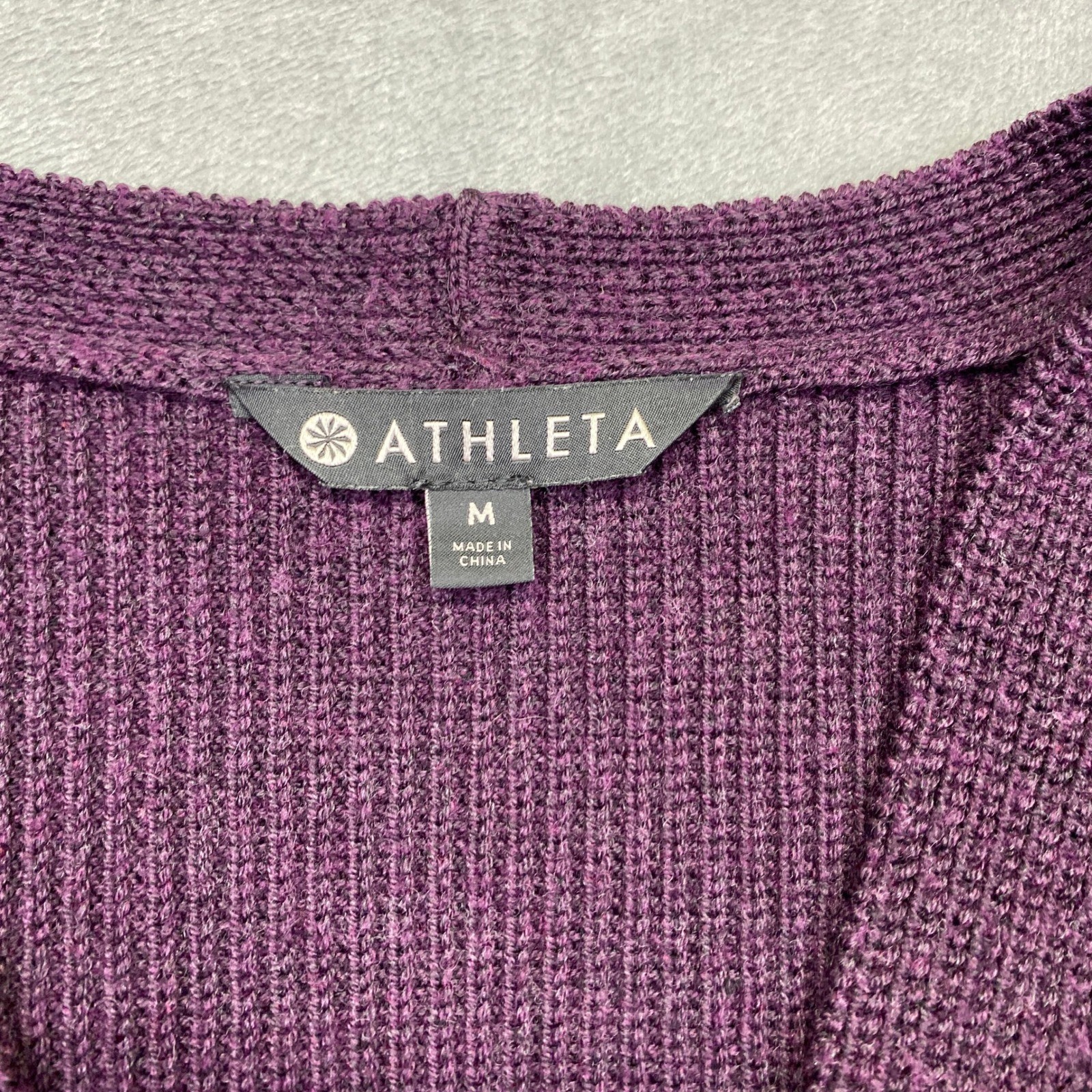 Athleta Switchback Pullover Sweater Purple V Neck… - image 3
