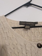 Inis Crafts 100% Merino Wool Beige Cable-Knit...