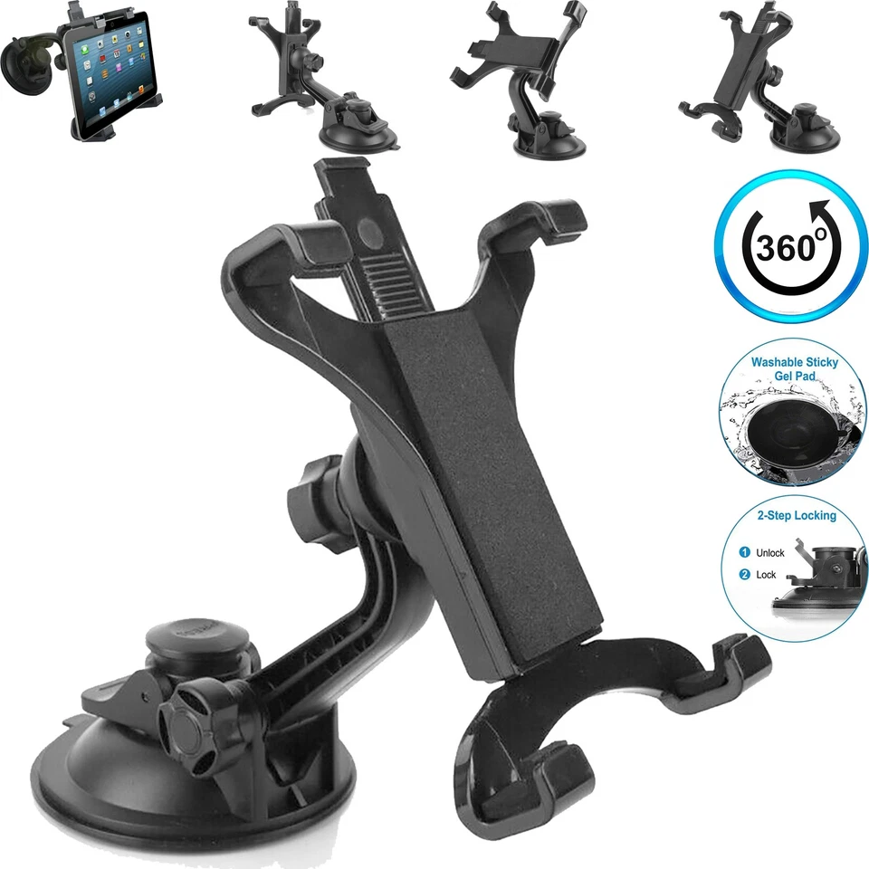 Car Windshield Tablet Mount Holder for 7-11" Samsung Phone Tablet iPad TCL GPS - Image 2 of 4