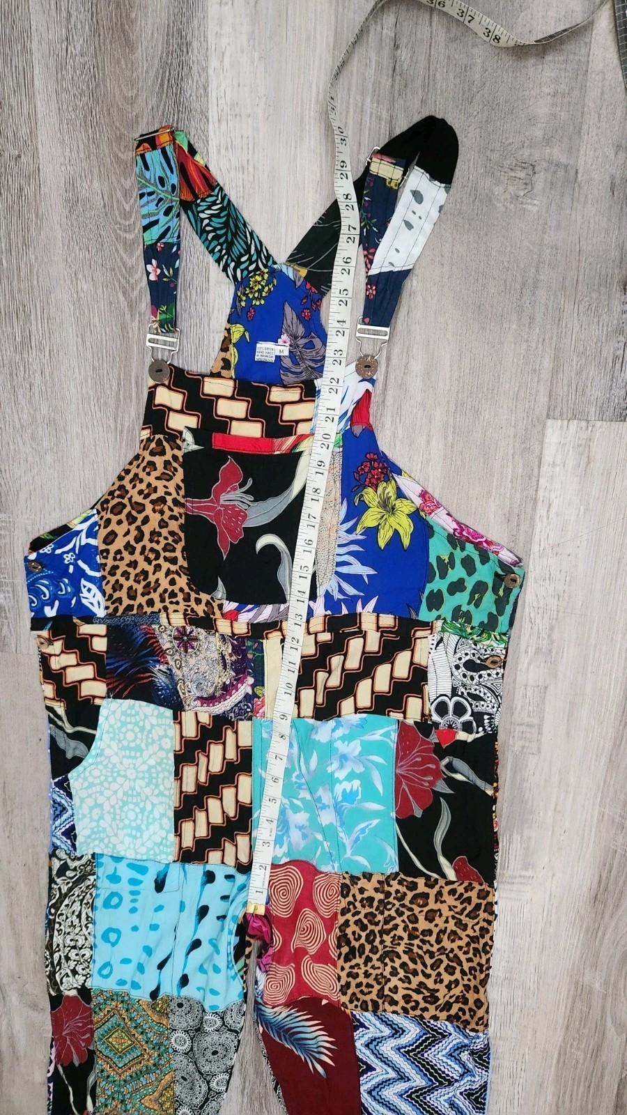 Patchwork Overalls Made In India Medium Hippie Bo… - image 6