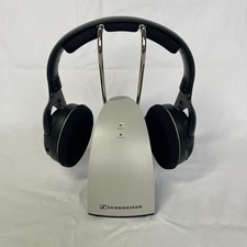 Sennheiser HDR120 On-Ear Wireless RF TV Headphones TR120 Charging Cradle TESTED
