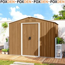 Garden Storage Shed with Ventilation Double Sliding Door Outdoor Tool Box Brown