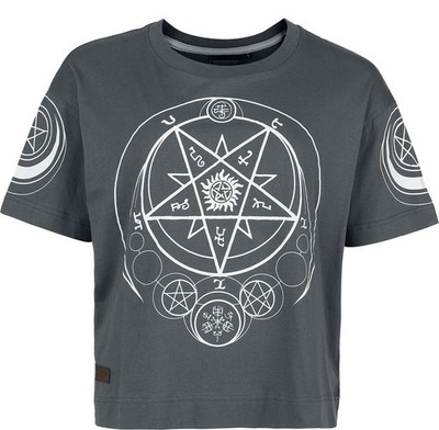 Supernatural T-Shirt Damen Moons and Salt Circles grau