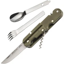 TB Outdoor French Army Camp Multi-Tool Knife Blade Green ABS Handle - 11060056