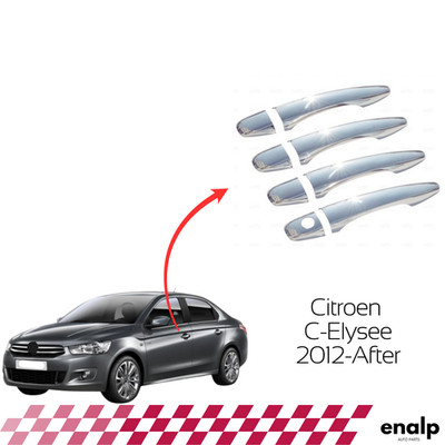 Door Handle Chrome Cover Trim 4pcs for Citroen C-Elysee 2012-After Stainless