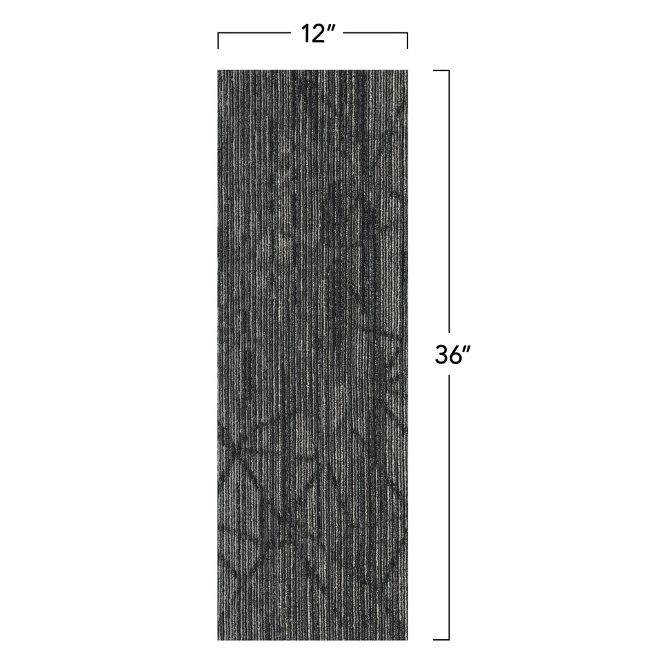 Advance 36" x 12" bereber (pila de bucle), 0,11" altura de pila, azulejo de alfombra, fibra PET... Foto 3 de 4