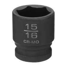6 Point Impact Socket 15/16" Socket 1/2" Square Drive 1.5" Long 40cr Steel