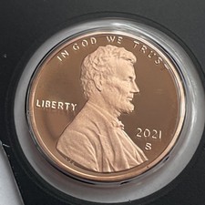 2021 S Lincoln Shield Proof Penny 1c US Coin New One Cent San Francisco Minted