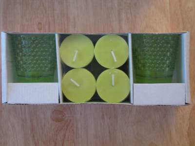 NIP NEW IKEA PARTAJ Scent Candle holder Set Green Apple Pink Berry Blue Purple  