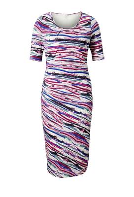 Kleid HEINE Druck Kleid Jersey bunt blau weiß rot Gr 40 44