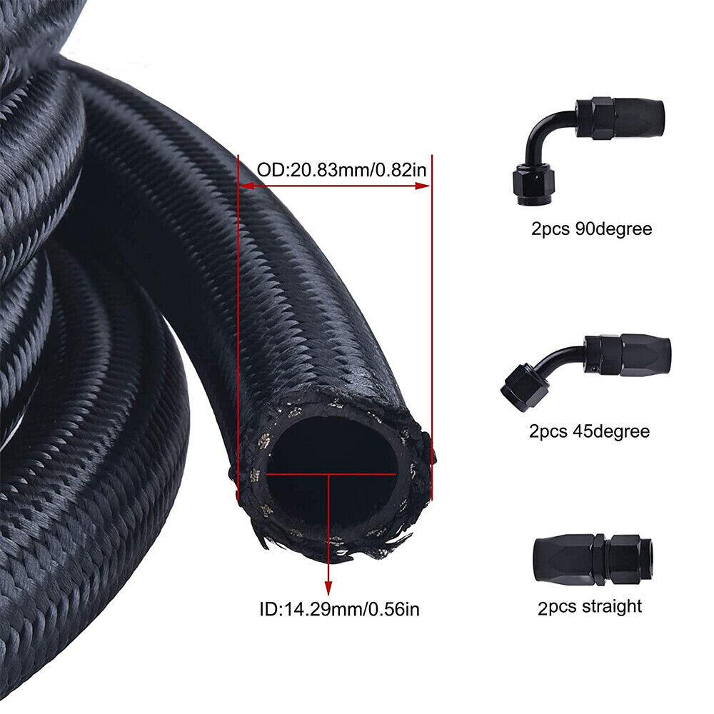 10AN Oil Catch Can Reservoir w/ 10FT 10AN 5/8'' Nylon Braided Oil Gas Fuel Line