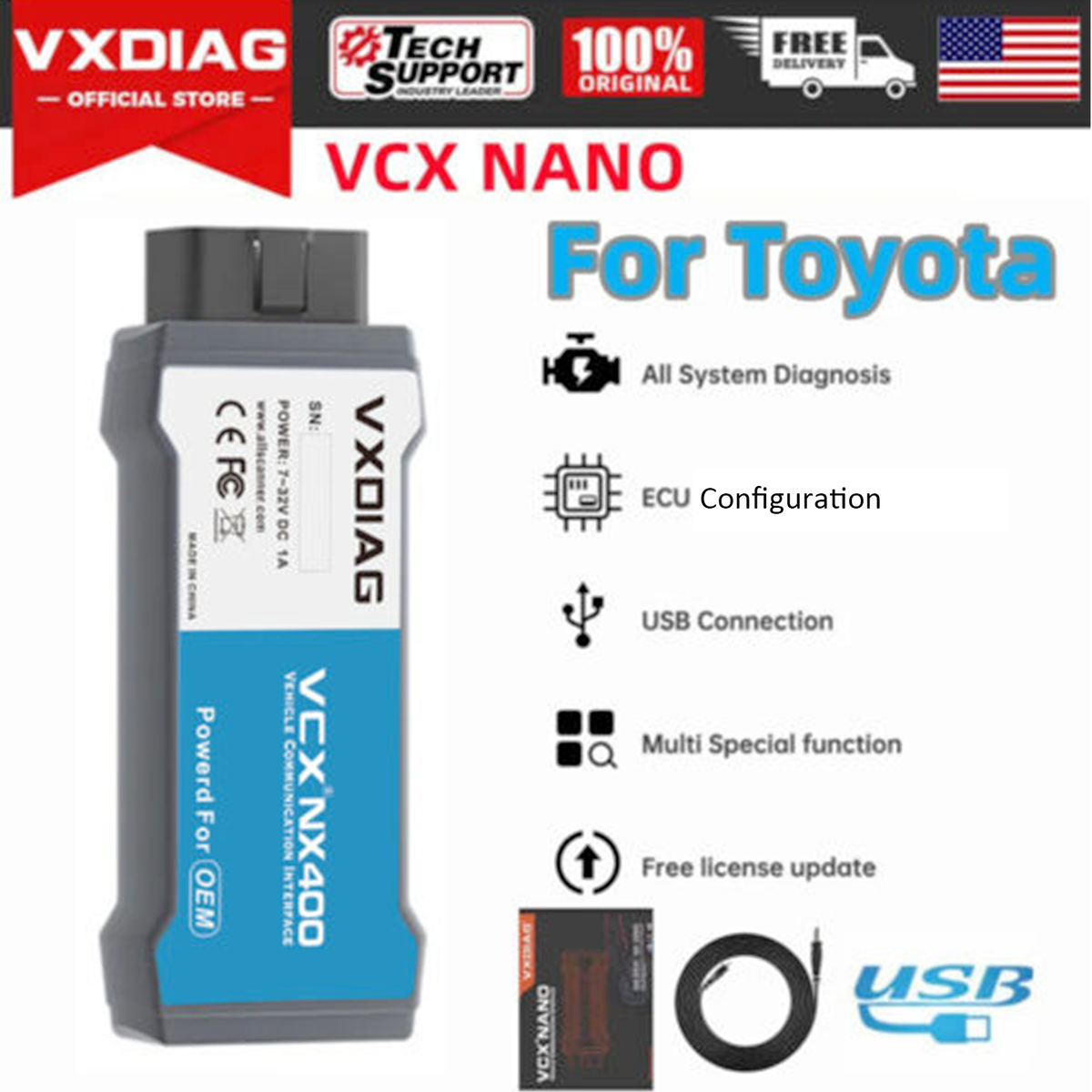 TOYOTA VCX NX400 Pro WIFI+USB