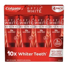Colgate Optic White Renewal Toothpaste, 4.1 oz, 4-pack Teeth Whitening Oral Care