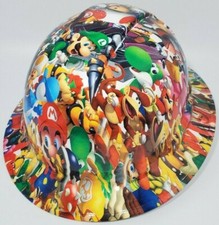 New Full Brim Hard Hat Custom Hydro Dipped MARIO. Free Shipping