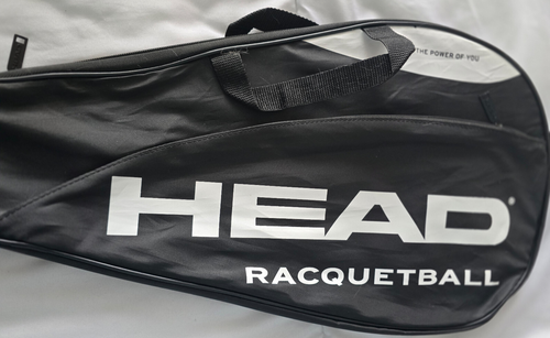 Head Single Racquetball Racket Cover/Bag Black Shoulder Strap Side Pocket - Picture 5 of 5