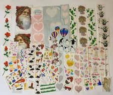 Vintage Mrs. Grossman's Stickers Big Lot Santa Hearts Flowers Pearl Gardening