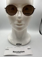 New Vintage Revolution Eyewear With SunShade RE042 Matte Gold Amber 44 21 140