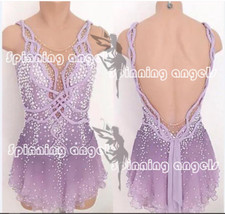 Marvellous Ice Skating Figure skating Dress Gymnastics Costume pale purple