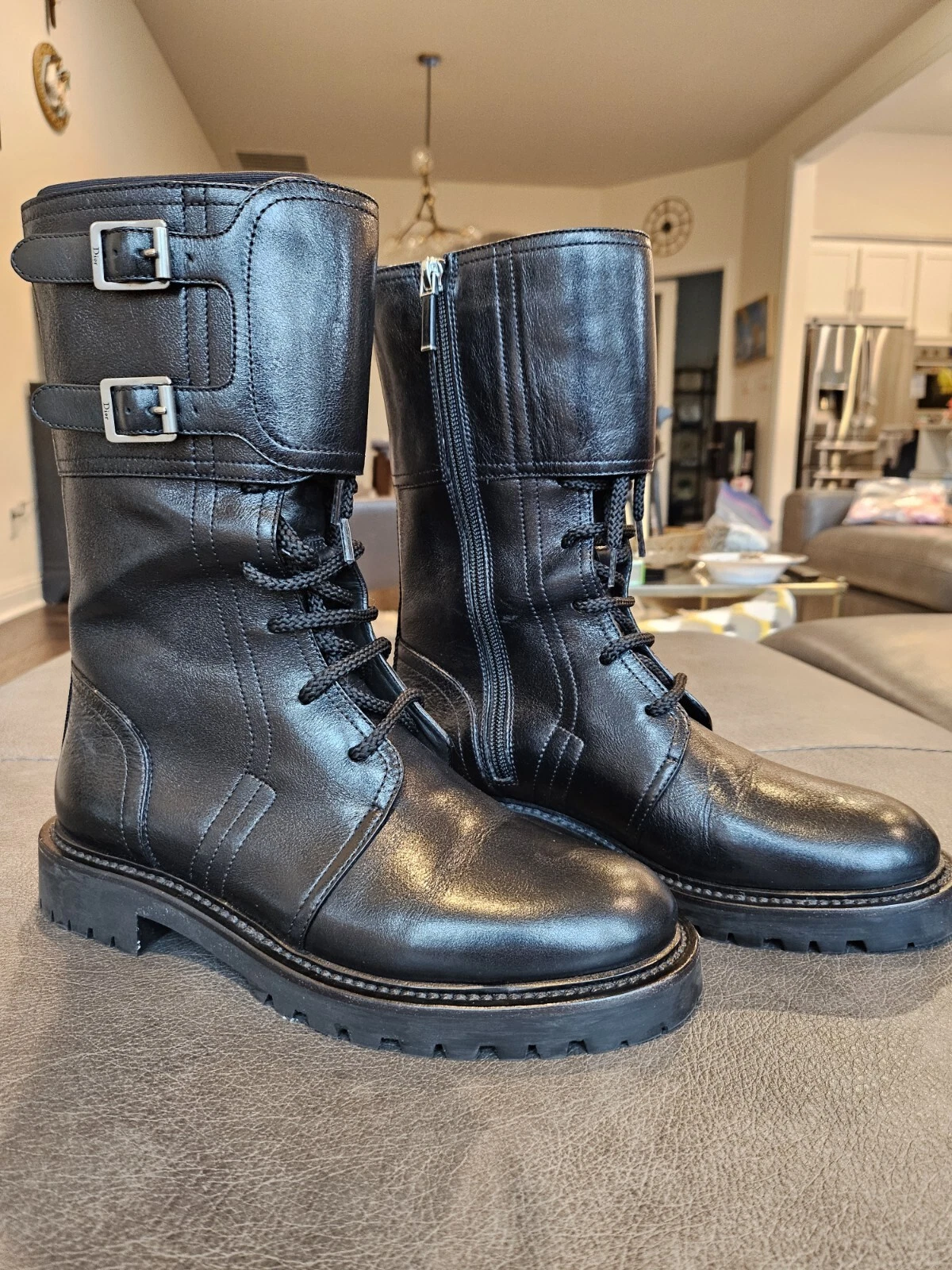 Bottes de combat en cuir Dior 36,5