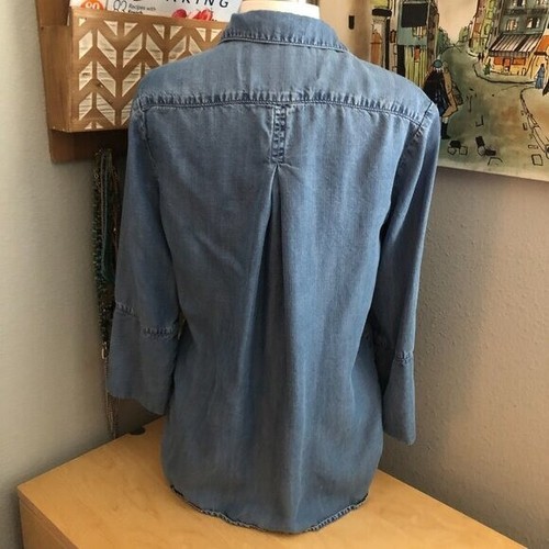 Bella Dahl Shirttail Button Front Shirt Womens size Small Blue Coastal Cowgirl - Picture 5 of 9