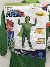 PJ Masks Gekko Toddler Costume 4 Piece Jumpsuit Size 2T Disguise NEW