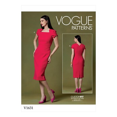 out-of-print: VOGUE V1631 Schnittmuster Kleid, Custom Fit, 6- 14, Gr. 32-40 ABCD