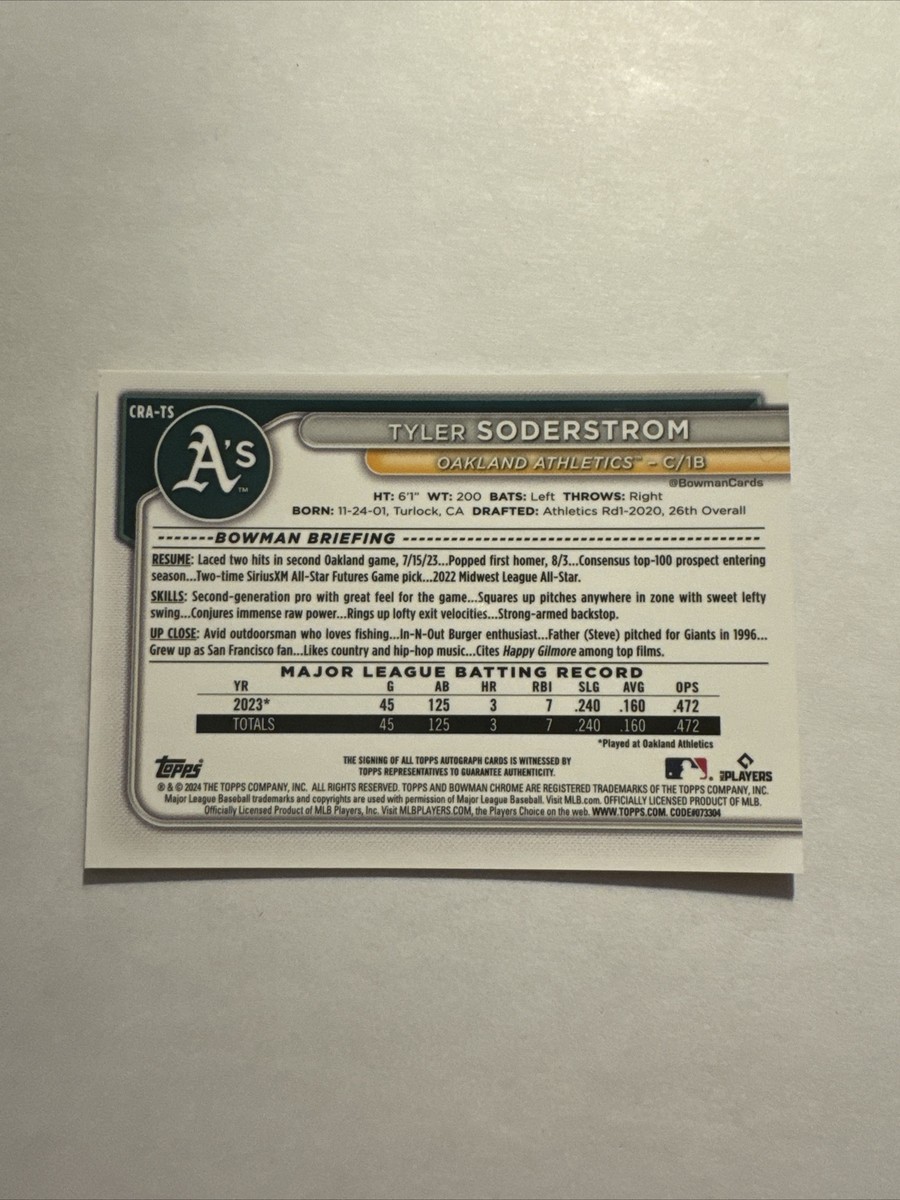 50枚限定 Tyler Soderstrom Bowman Gold Auto（Tyler Soderstrom 2020 