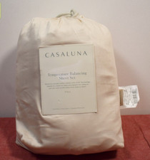 Casaluna 300 Thread Count Temperature Regulating Solid Sheet Set Full Natural